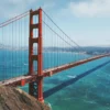 A picturesque view of the Golden Gate Bridge and Pacific Ocean